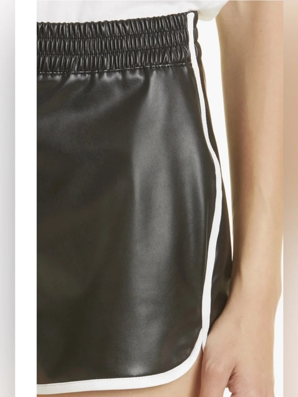 RtA Ganya Faux Leather Shorts Black NWT